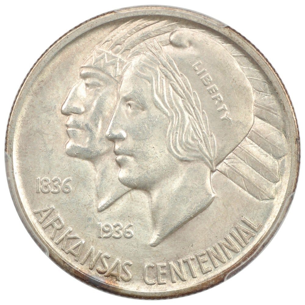 1936-S 50C Arkansas PCGS MS64 - Classic Silver Commemorative - Low Mintage Issue - 3