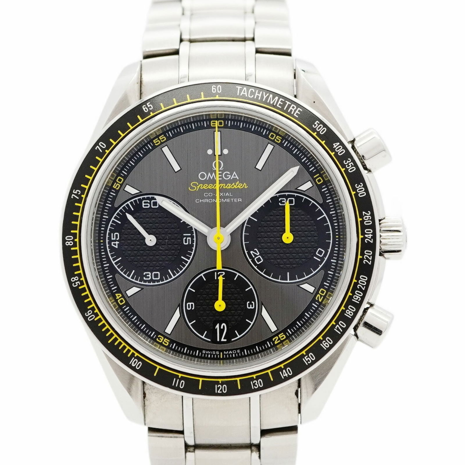 Omega Speedmaster 326.30.40.50.06.001 Gray Dial: Omega Speedmaster 326.30.40.50.06.001 Gray Dial Used Omega Speedmaster wristwatch model 326.30.40.50.06.001, featuring a gray dial and stainless steel band, 40mm case diameter, with visible traces of