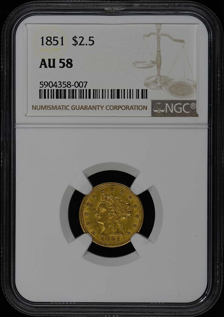 1851 Quarter Eagle $2.50 NGC AU58 (1 of 3)
