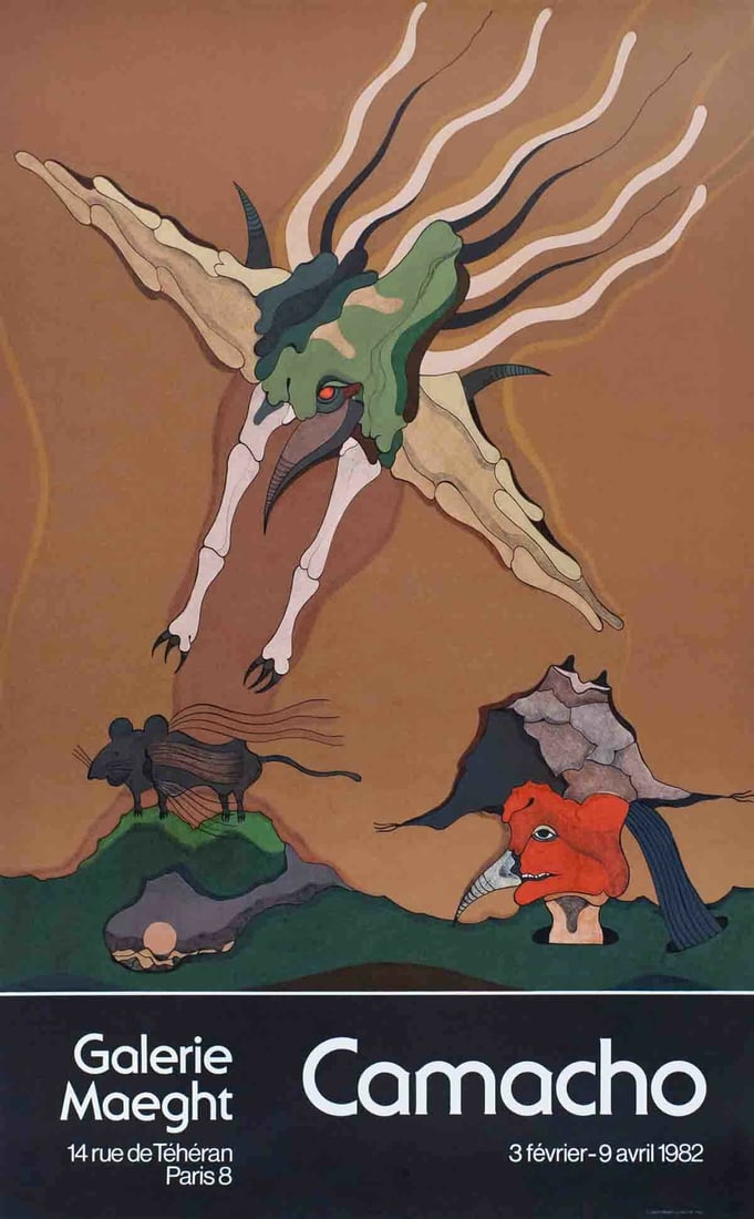 JORGE CAMACHO Lithograph 27.75" x 17.25" Galerie Maeght 1982 (1 of 1)