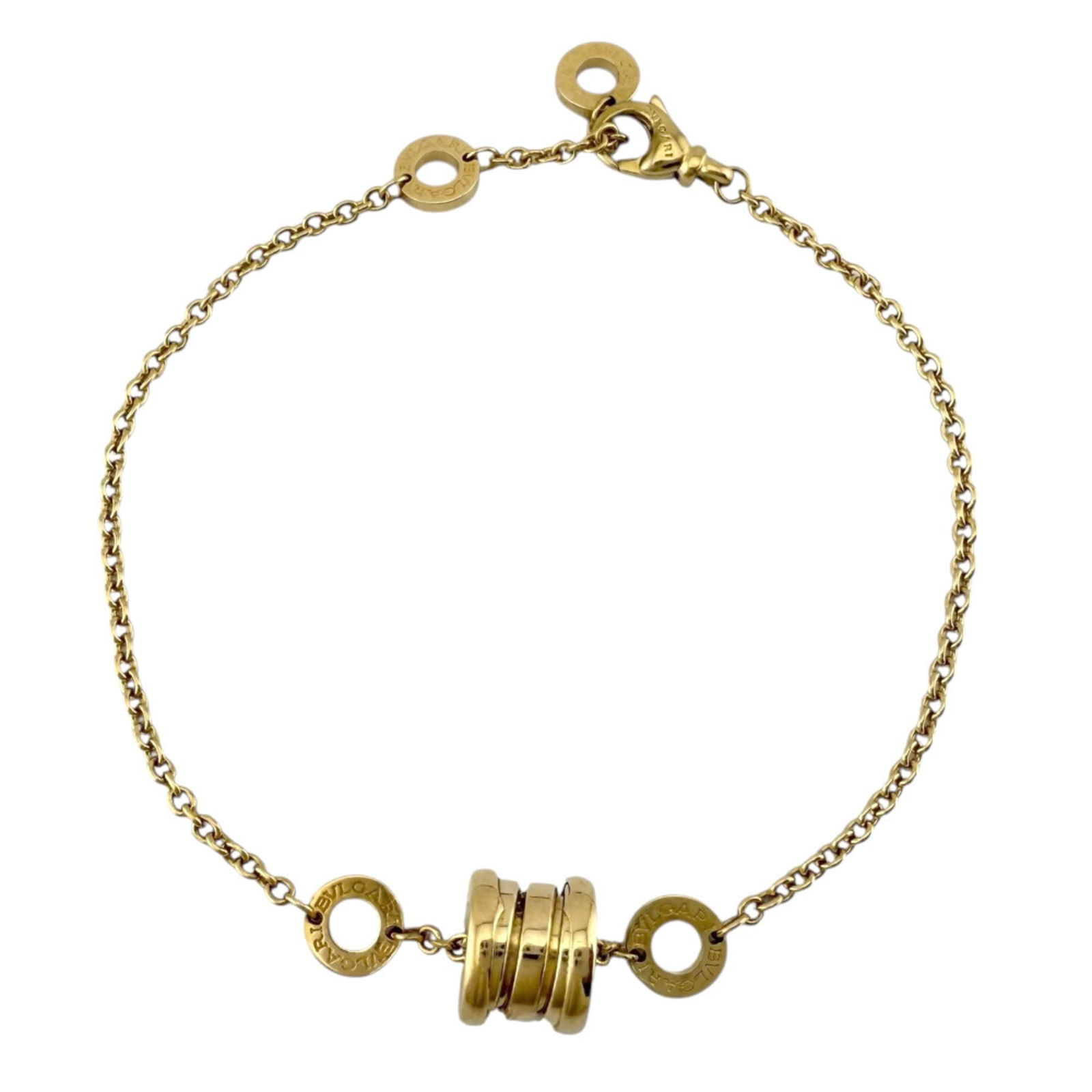 Bvlgari Yellow Gold Charm Bracelet: Bvlgari Yellow Gold Charm Bracelet Bvlgari Charm Bracelet crafted from 18K yellow gold, measuring 20cm in length, designed for women; used condition described as like new with minimal traces of usage.