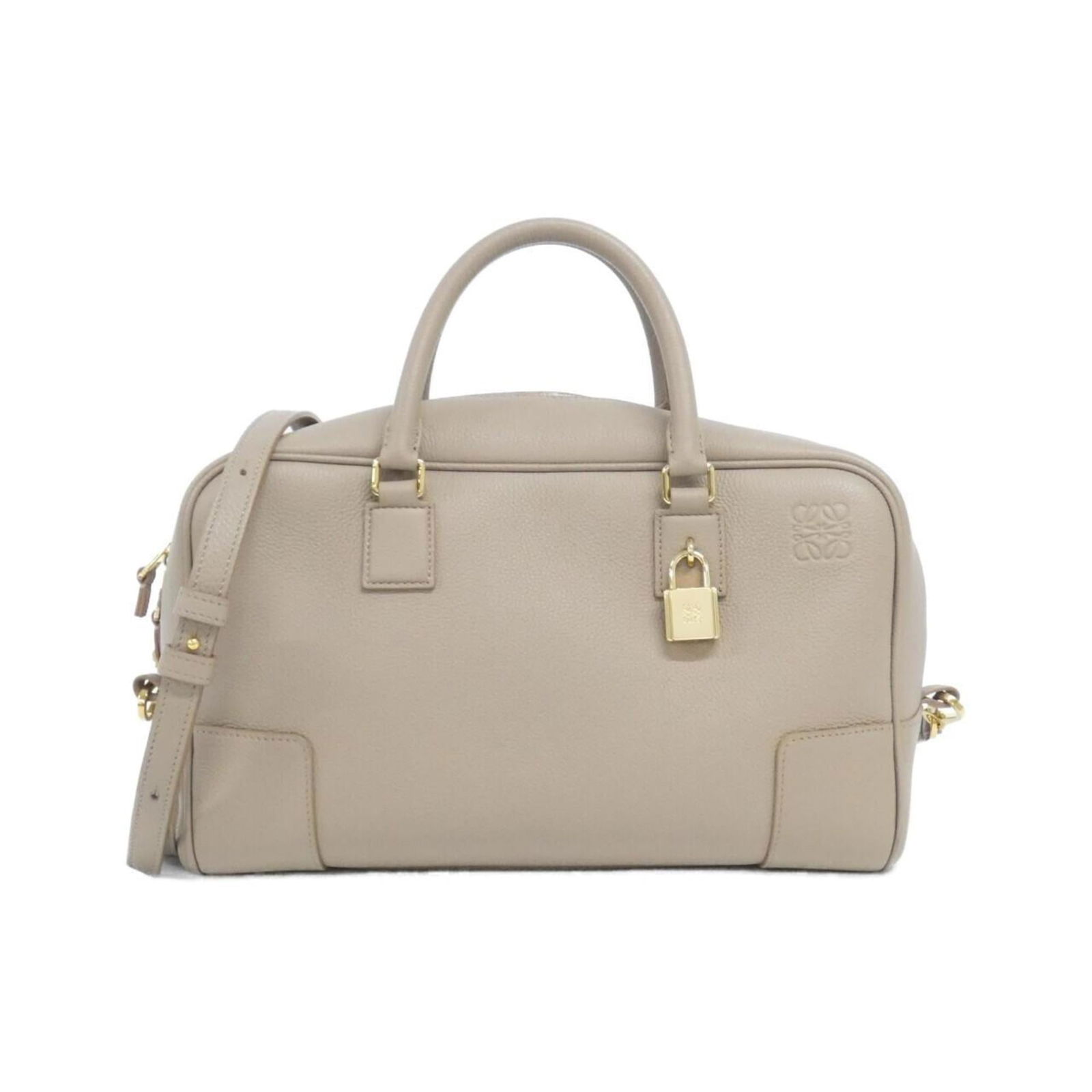 Leather Handbag by Loewe: Leather Handbag by Loewe This Loewe handbag is made from calfskin leather in beige and sand, measures 18cm x 28cm x 11cm, and is in very good condition with minor signs of wear. Item Specifics: Brand: