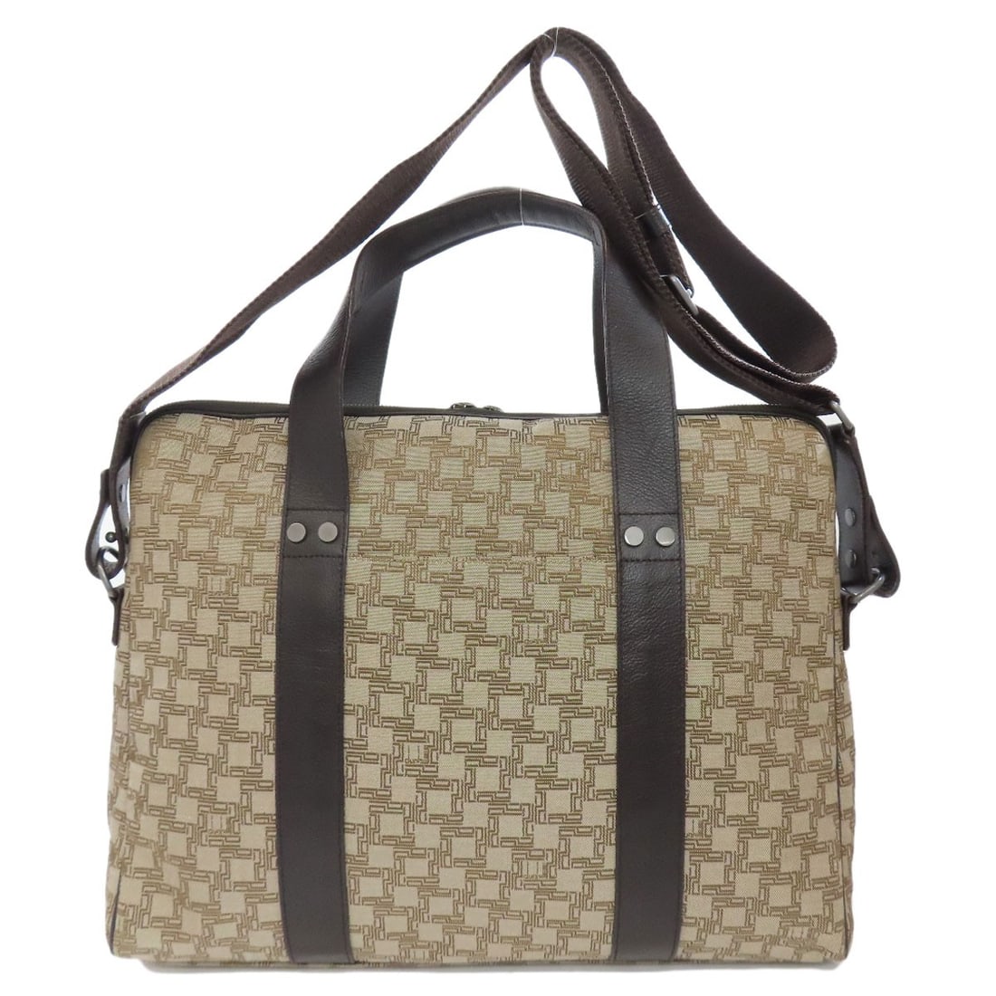 Dunhill D8 Canvas 2WAY Business Bag All-over Pattern: Dunhill D8 Canvas 2WAY Business Bag All-over Pattern Dunhill D8 canvas business bag in brown with all-over pattern, made in Italy. Item Specifics: Brand: Dunhill Material: Canvas Color: Brown Exterior