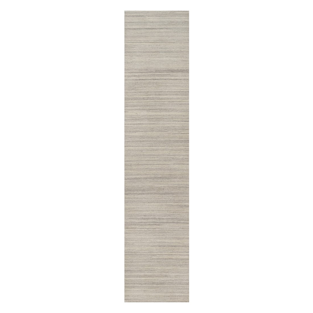 Beige Plain Modern Design Undyed Wool Hand Loomed Runner Rug 2'7"x11'10" (1 of 8)
