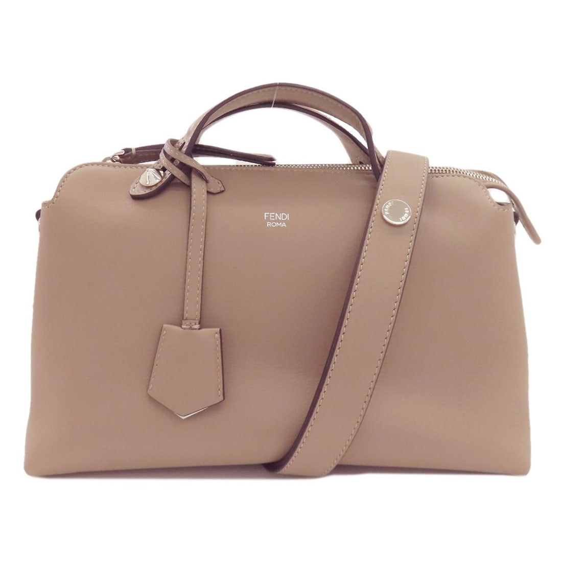 Fendi BY THE WAY 2WAY Calf Handbag: Fendi BY THE WAY 2WAY Calf Handbag This Fendi By The Way 2way handbag is made of beige calf leather and is crafted in Italy. Item Specifics: Brand: FENDI Style: Handbag Exterior Material: Calf Exterio