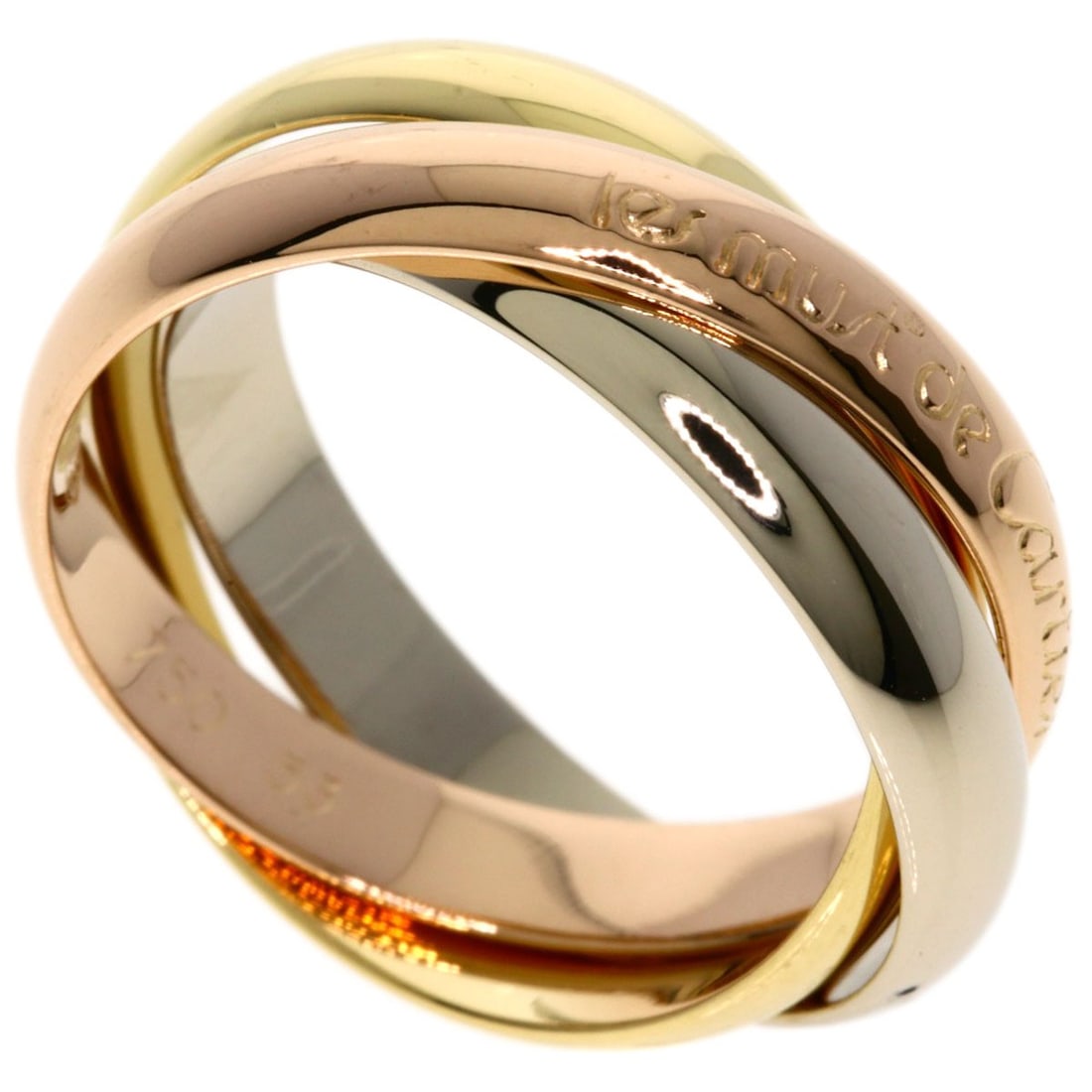 CARTIER K18 Yellow Gold & K18 White Gold Trinity Ring #53 (1 of 7)