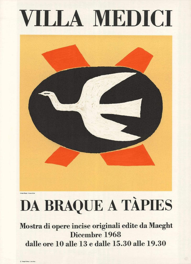 GEORGES BRAQUE Villa Medici Lithograph 39.25" x 28.5" 1968 (1 of 4)