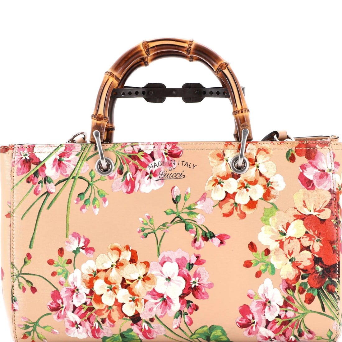 Medium Gucci Bamboo Shopper Tote Blooms Print Leather (1 of 5)