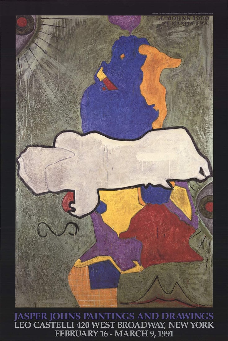 Green Angel Poster 39" x 26" by JASPER JOHNS 1990 Pop Art Multicolor (1 of 1)