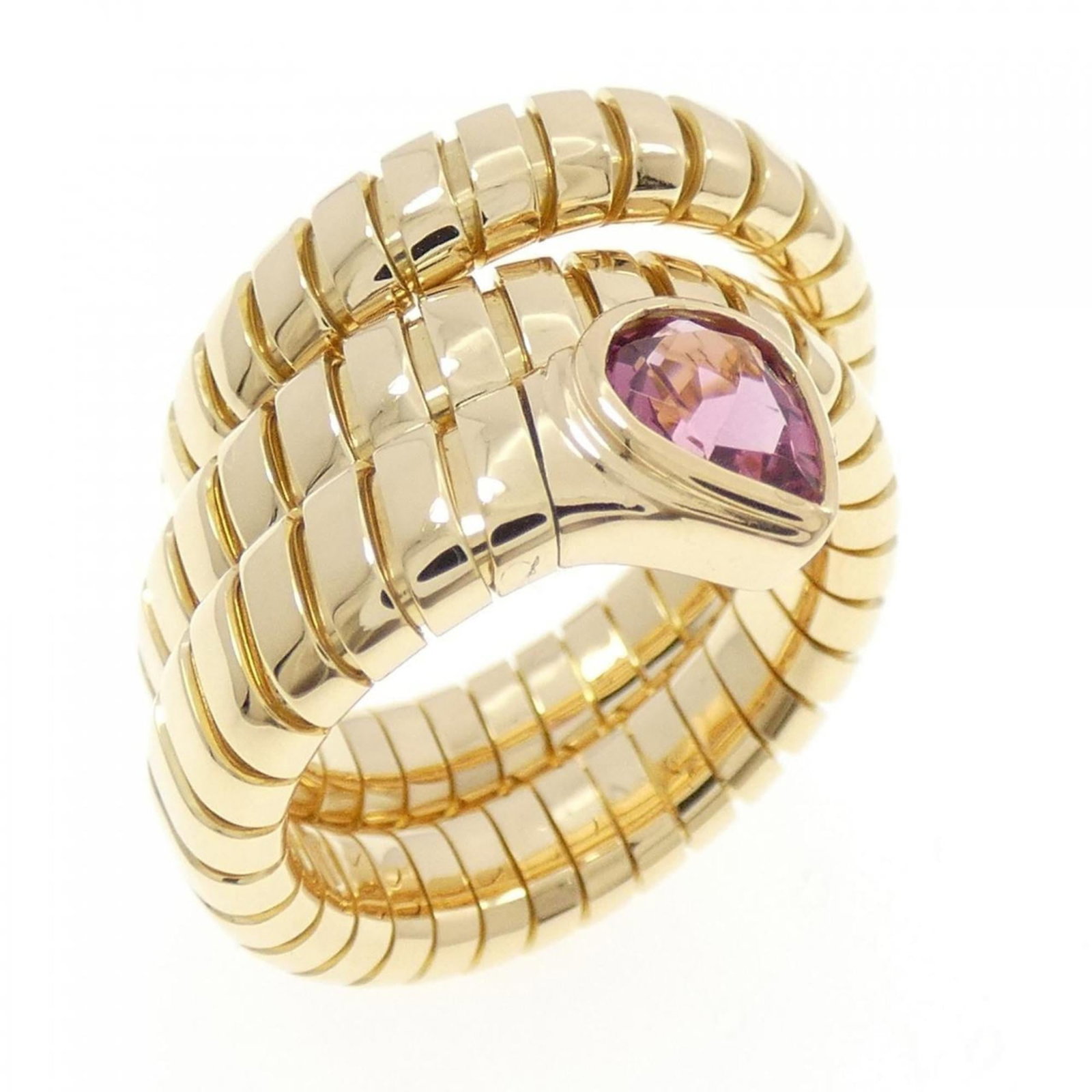 Yellow Gold Bvlgari Band Ring: Yellow Gold Bvlgari Band Ring Bvlgari Band Ring made of 18K yellow gold, size 7.5, showing acceptable usage with some visible damages. Item Specifics: Brand: Bvlgari Type: Band Ring Gender: