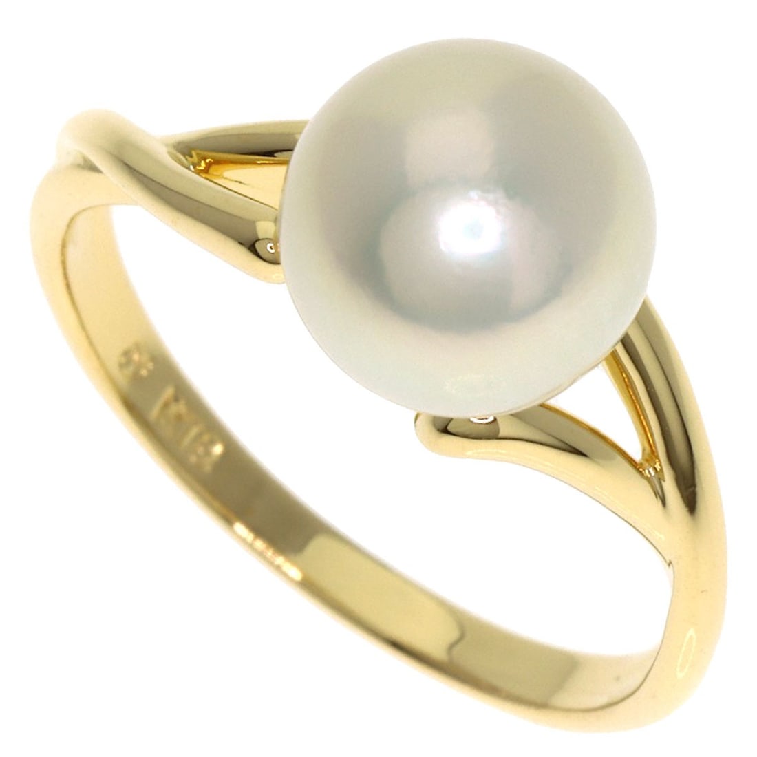 Mikimoto K18 Yellow Gold Pearl Ring (1 of 8)