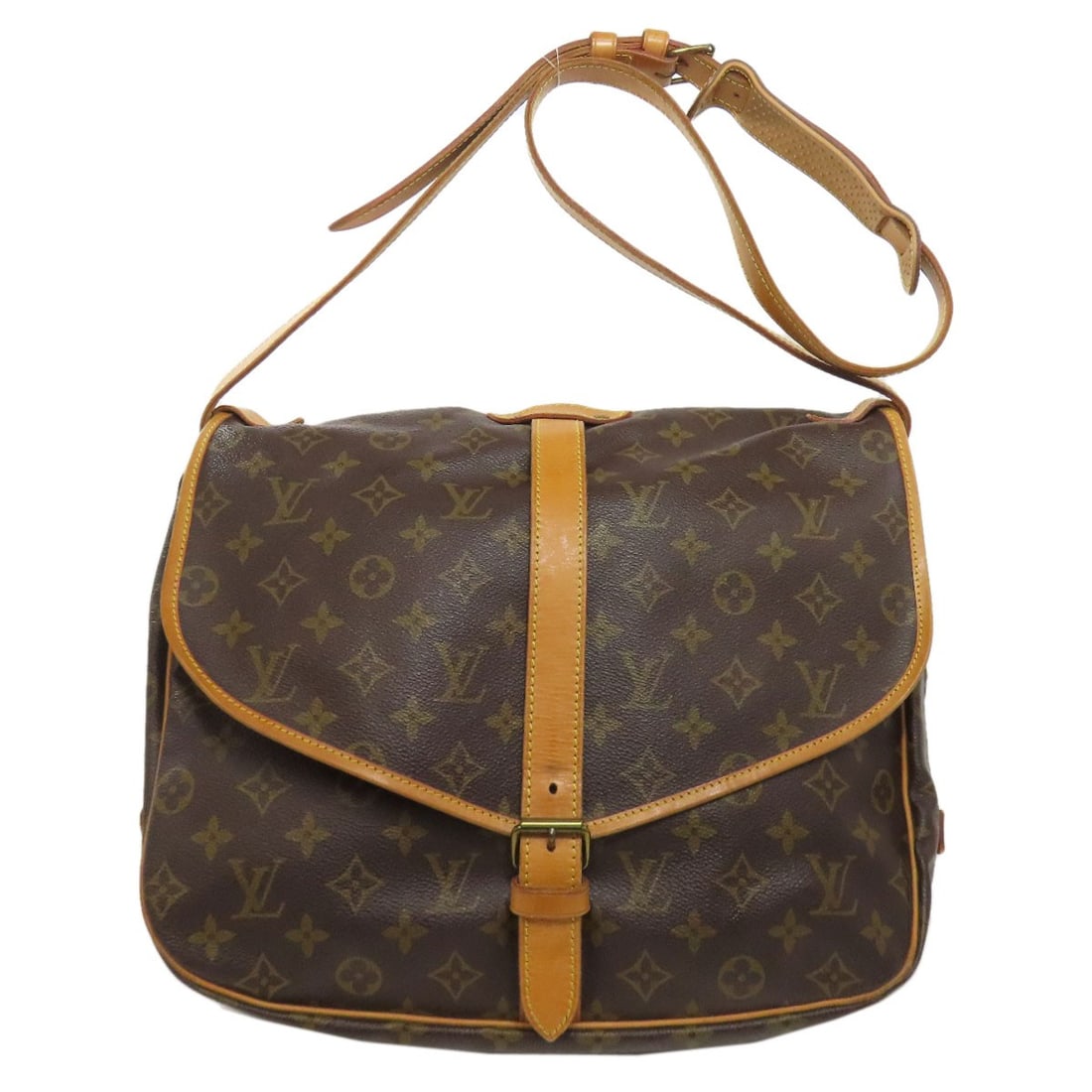 Louis Vuitton M42254 Samuel 35 Monogram Canvas Shoulder Bag: Louis Vuitton M42254 Samuel 35 Monogram Canvas Shoulder Bag The Louis Vuitton M42254 Samuel 35 Shoulder Bag is made from brown monogram canvas and designed as a stylish shoulder bag. Item Specifics: B