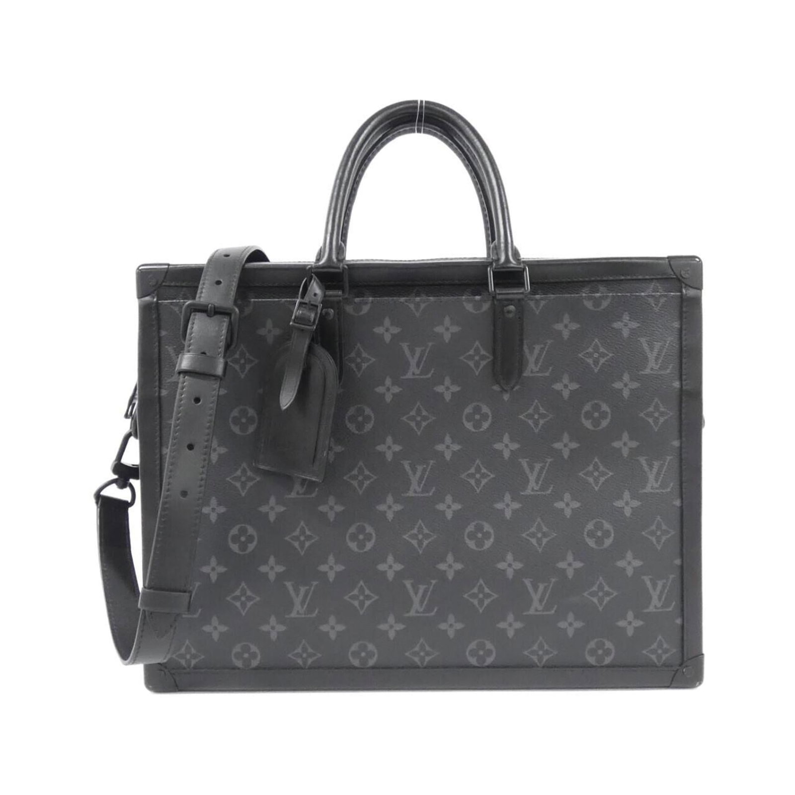 Briefcase Louis Vuitton: Briefcase Louis Vuitton Louis Vuitton briefcase in black coated canvas, measuring 29cm x 38cm x 8cm, suitable for men. Used in very good condition with some visible traces of usage. Item Specifics: