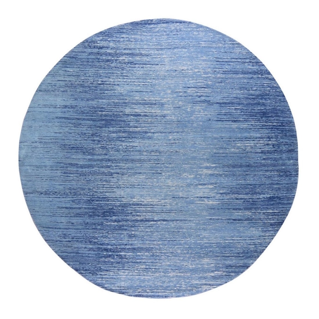 Round Hand Knotted Oriental Rug 10'x10' Oceanic Pure Wool Ombre Design (1 of 11)