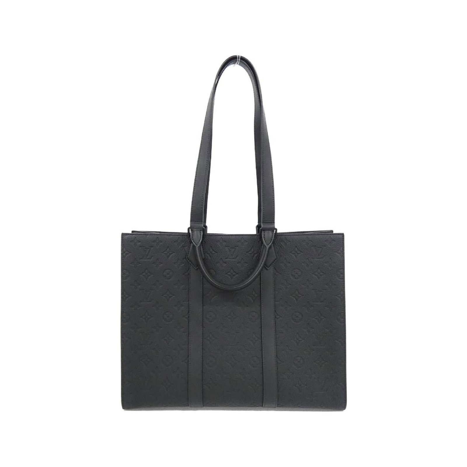 Louis Vuitton Leather Handbag: Louis Vuitton Leather Handbag Louis Vuitton handbag crafted from calf leather in black, measuring 33cm H x 41cm W x 14cm D. The bag is used but in very good condition with minor traces of usage. Item