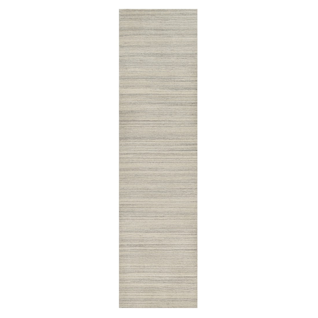 Beige Plain Modern Design 2'6"x10' Undyed All Wool Hand Loomed Runner Rug (1 of 8)