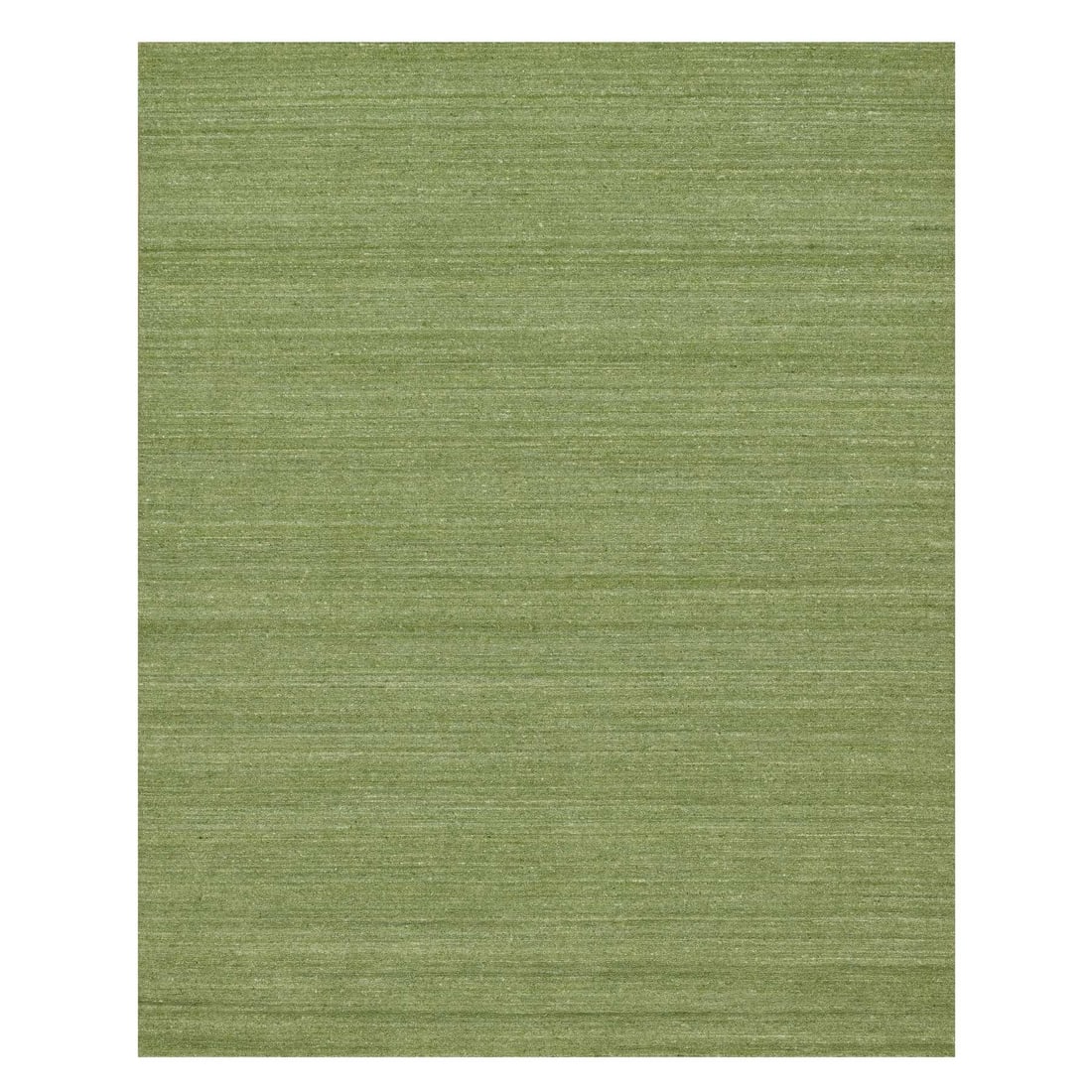 Rug 8'1"x10' Olive Green Hand Loomed Plain Modern Striae Design Soft Wool (1 of 11)