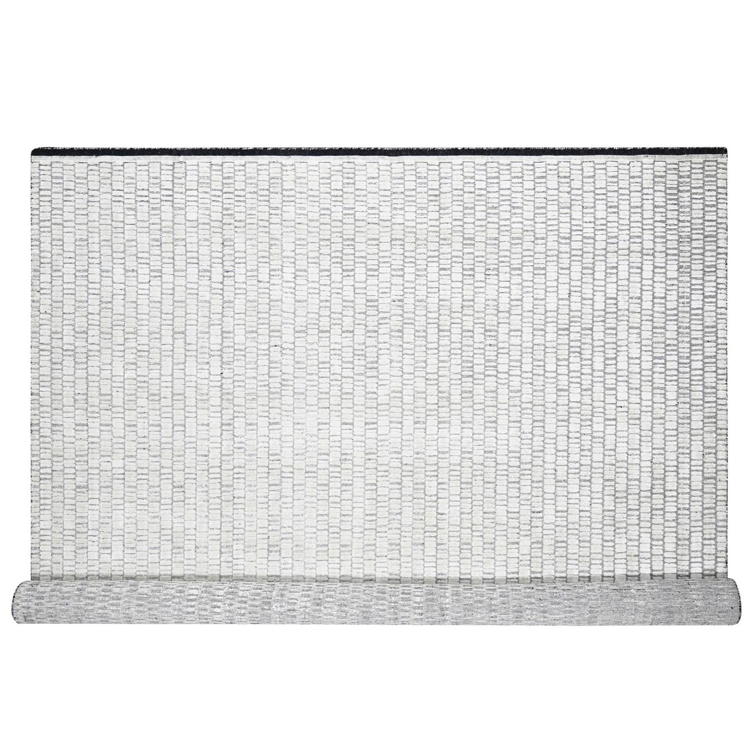 Oversized Oriental Rug 12'2"x15' White Wool and Silk Hand Loomed: Oversized Oriental Rug 12'2"x15' White Wool and Silk Hand Loomed Oversized Oriental Rug measuring 12'2" x 15' with a hand-loomed wool and silk pile in ivory color, regional design: Indian, created fro