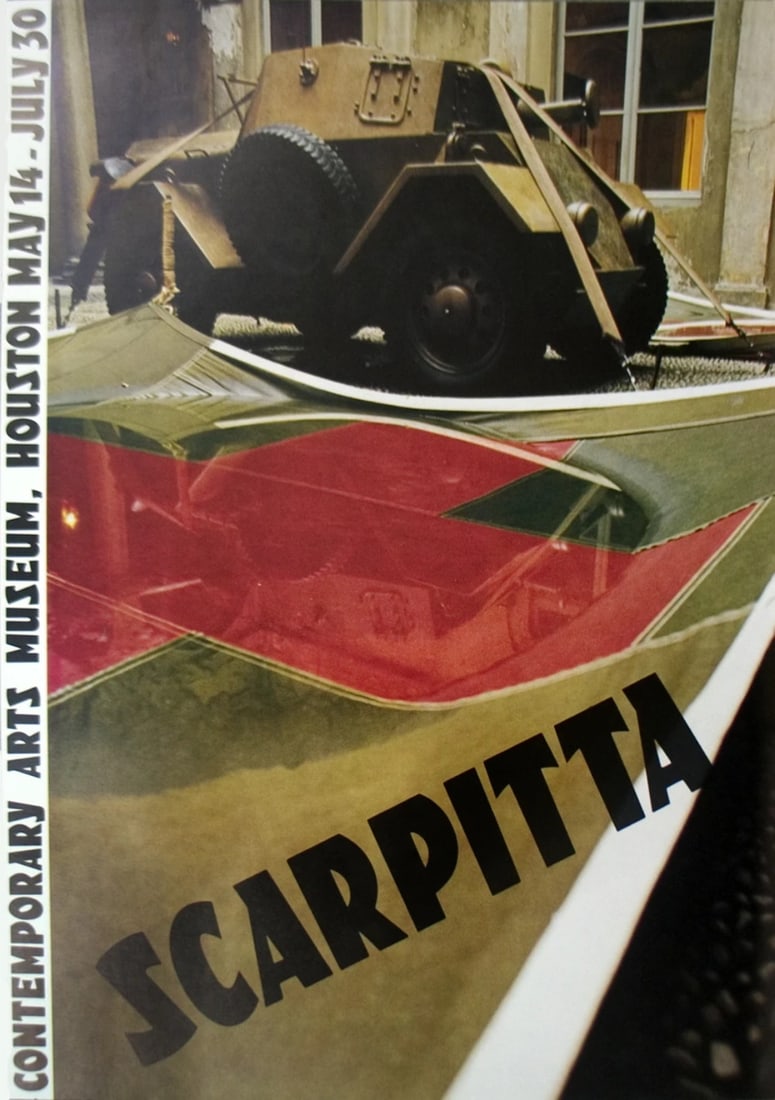 SALVATORRE SCARPITTA Contemporary Arts Museum Poster 19" x 14" 1980 Modernism: SALVATORRE SCARPITTA Contemporary Arts Museum Poster 19" x 14" 1980 Modernism Salvatorre Scarpitta's 1980 Offset Lithograph poster titled 'Contemporary Arts Museum' measures 19" x 14", condition rated