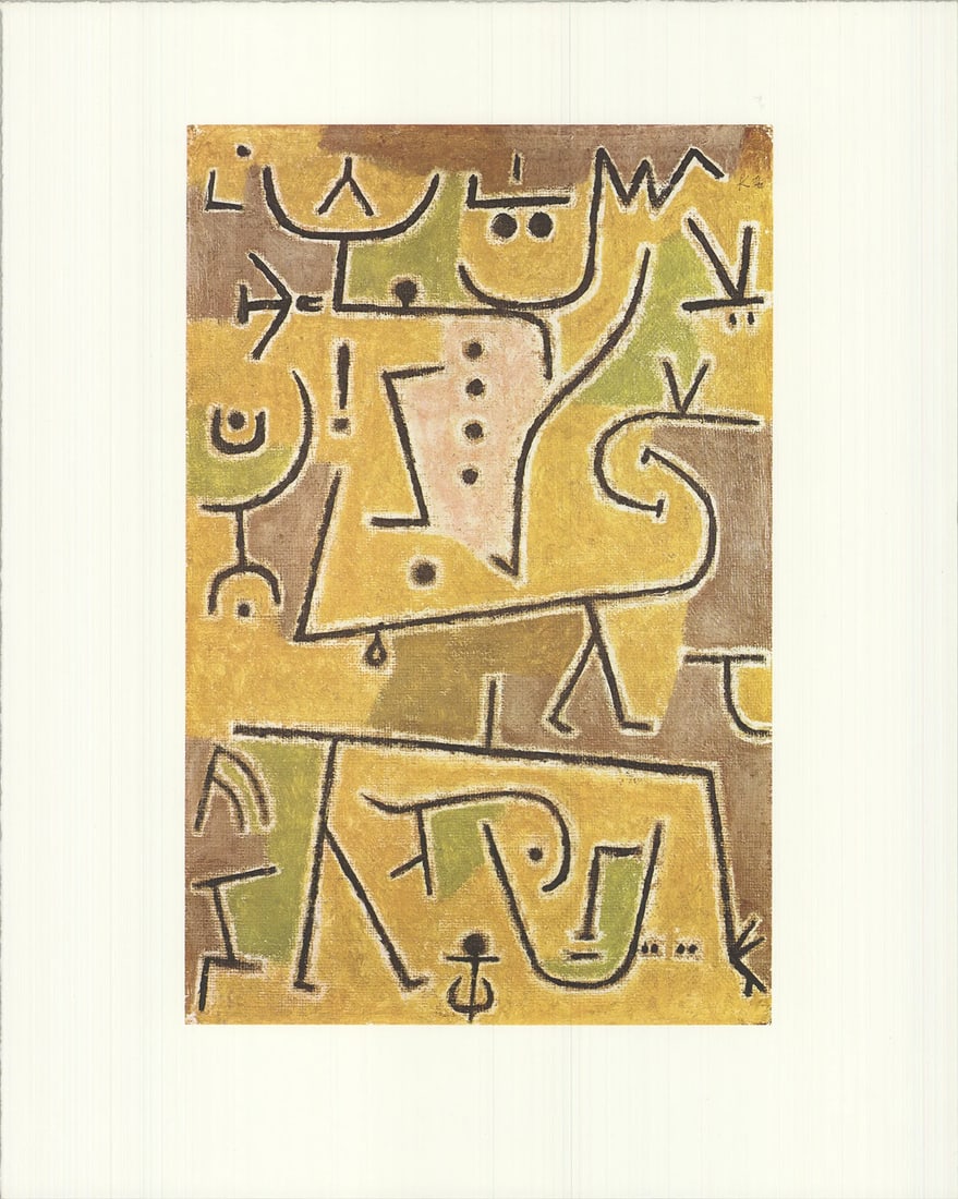 Red Vest PAUL KLEE 19.75" x 15.75" Offset Lithograph 1990 Modernism (1 of 4)