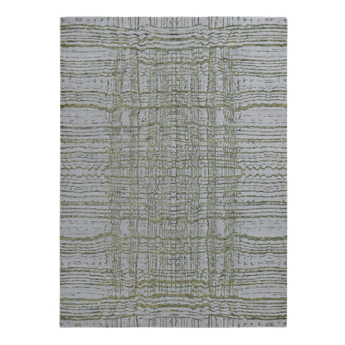 8'x9'10" Fine Jacquard Modern Wool and Silk Rug Goose Gray (1 of 12)