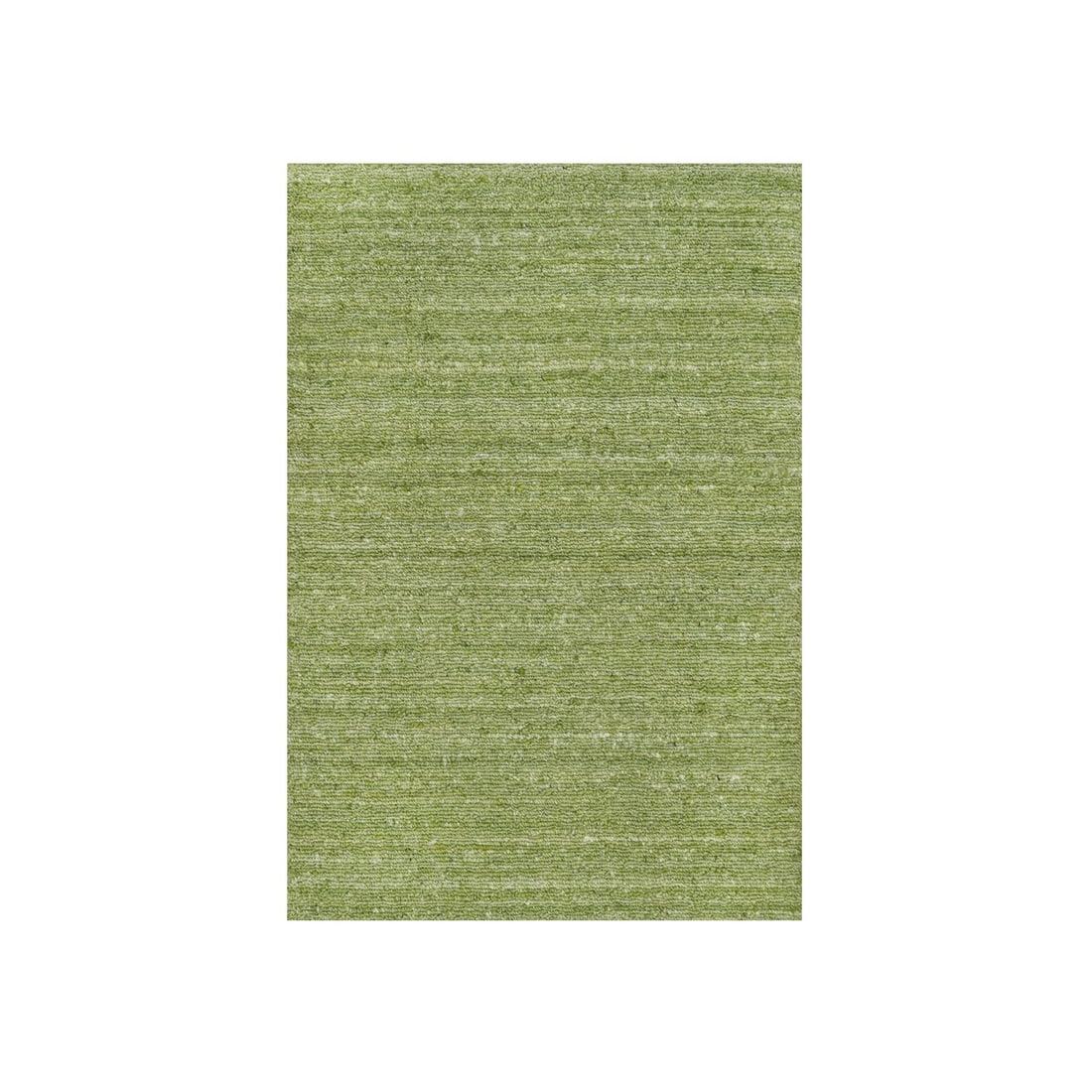 Rug 2'1"x3' Green Plain Modern Striae Design Pure Wool Hand Loomed Mat (1 of 8)