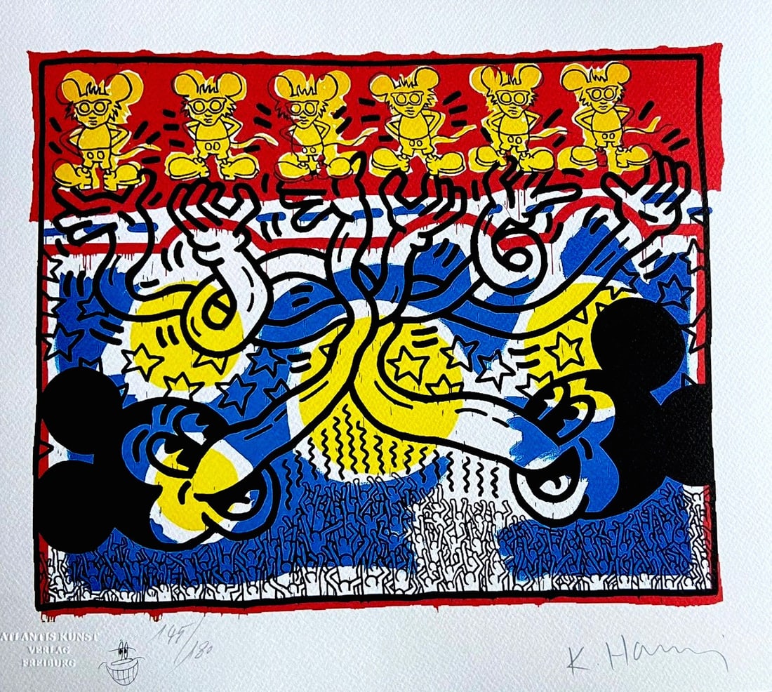 Keith Haring Lithograph Signed, Numbered Stamp, Jeff Koons (1 of 8)