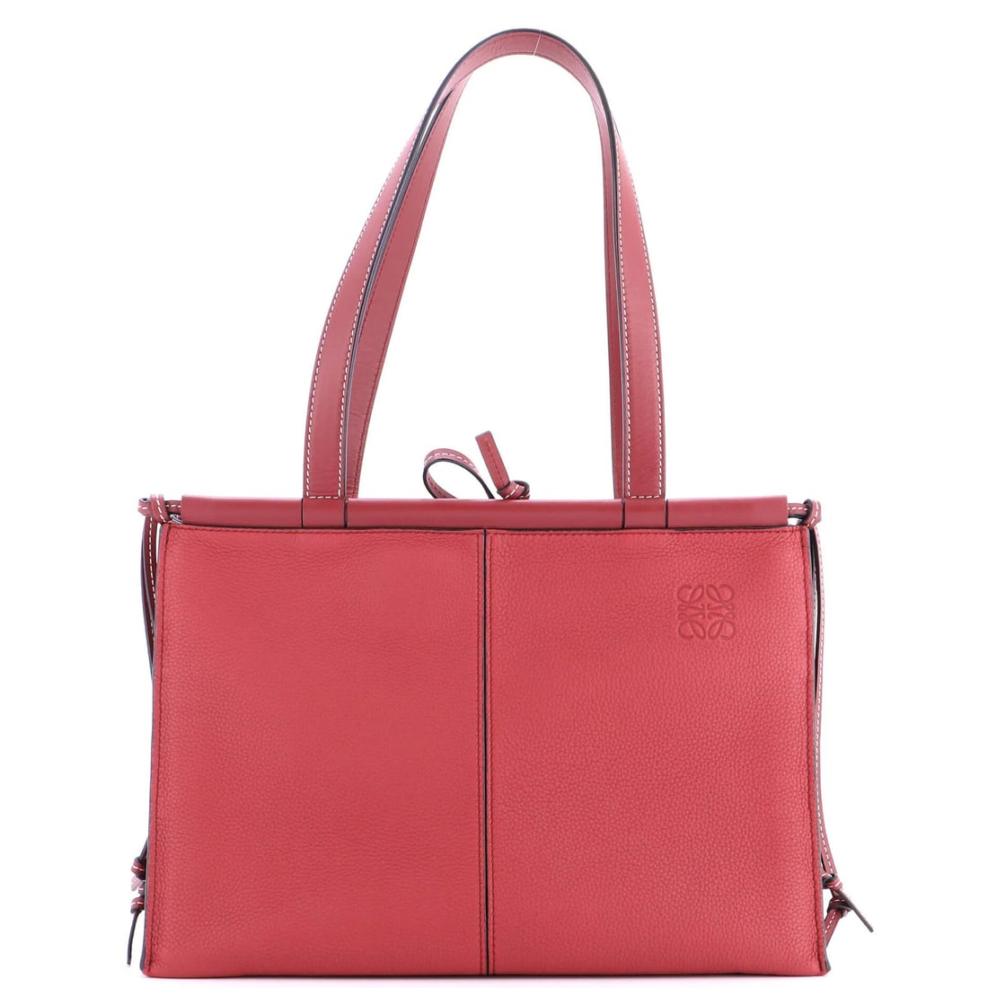 Loewe Small Cushion Tote Leather: Loewe Small Cushion Tote Leather Loewe Small Cushion Tote in red leather, measuring 13"W x 9"H x 6"D, in great condition with minor signs of wear. Item Specifics: Brand: Loewe Exterior Material: Leath