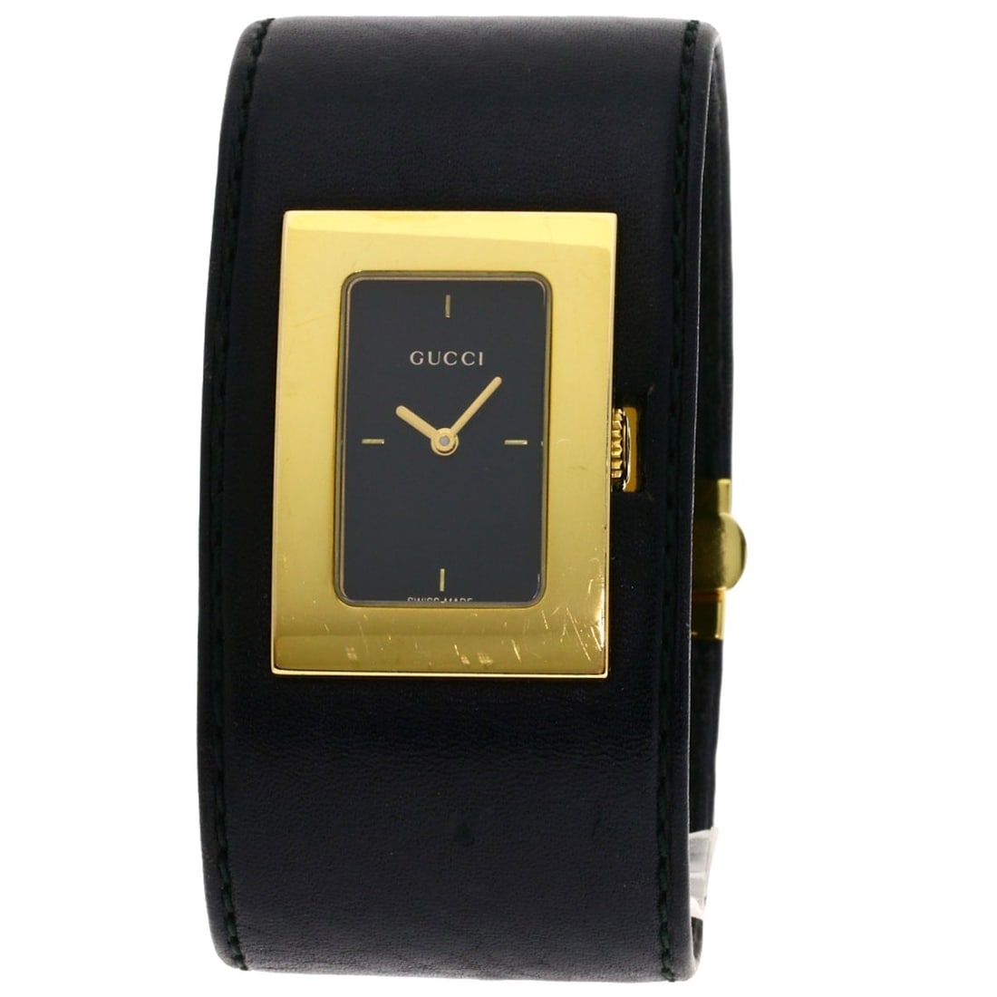 GUCCI 7800L Gold Plated Square Face Watches with Leather (1 of 20)