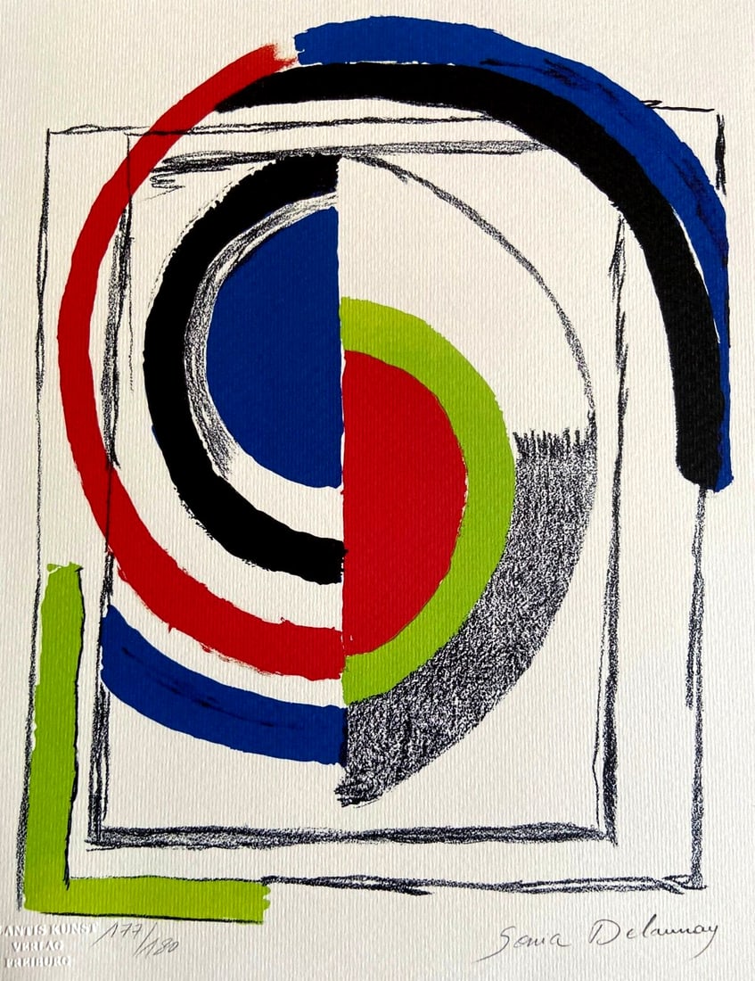 Sonia Delaunay Lithograph Signed COA Numbered By Hand Crayon (1 of 10)