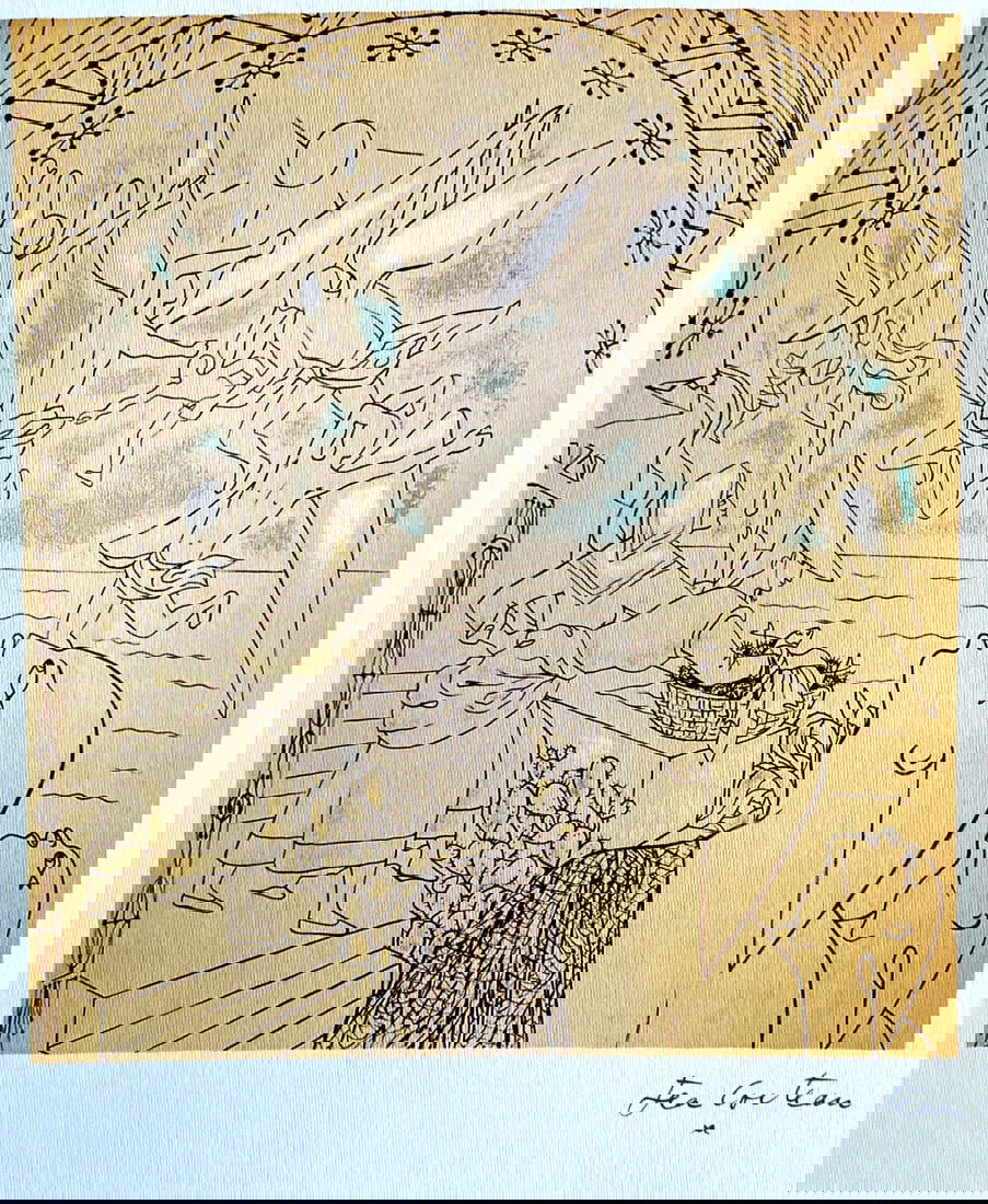 Jean Cocteau Lithograph 1965 Unique Signed Numbered Certified (1 of 6)