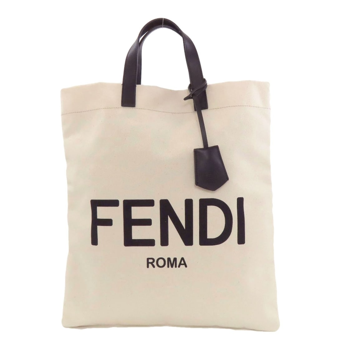 FENDI Handbag Canvas Logo: FENDI Handbag Canvas Logo The FENDI Handbag is crafted from canvas in a white and black color combination and is made in Italy, characterized by its stylish logo design. Item Specifics: Brand: FENDI S