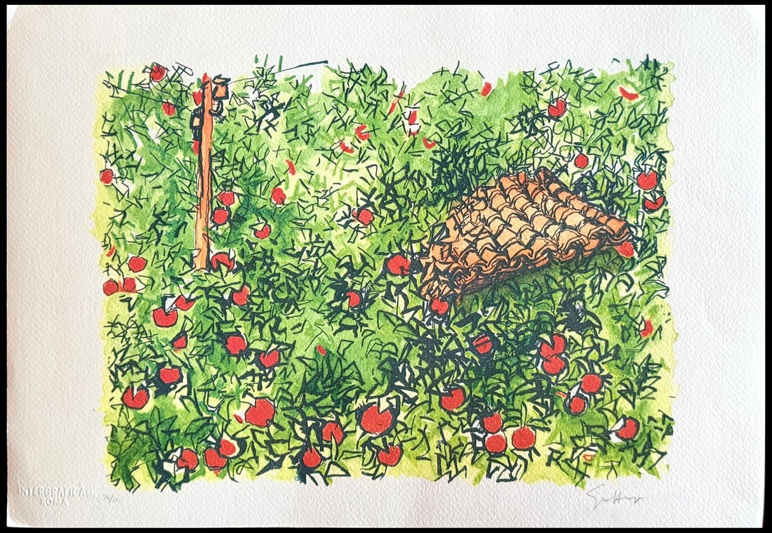 Renato Guttuso Lithograph ''Jesus Enter At Jerusalem'', 1984: Renato Guttuso Lithograph ''Jesus Enter At Jerusalem'', 1984 Renato Guttuso Lithograph 'Jesus Enter At Jerusalem', published in 1984 in Italy, measures 32x45 cm and is accompanied by a certificate of