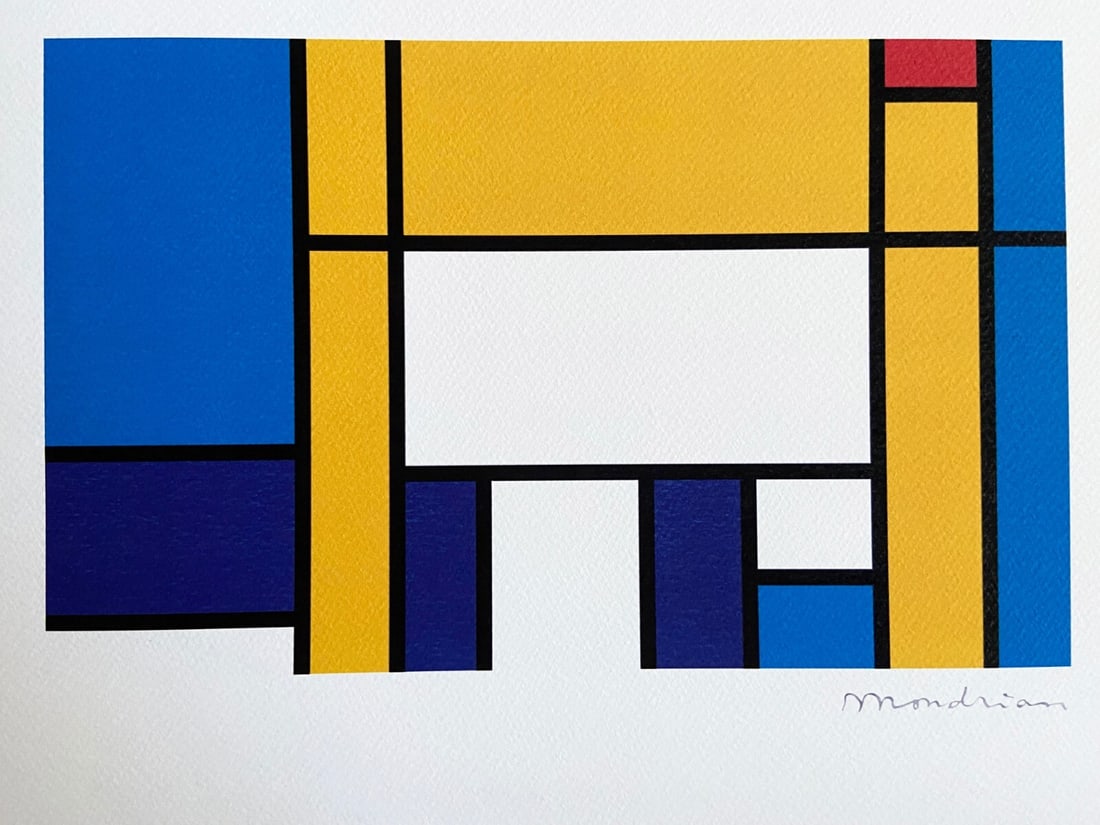 ex Piet Mondrian Lithograph Yale 1979 Numbered Published 250: ex Piet Mondrian Lithograph Yale 1979 Numbered Published 250 Lithograph by Piet Mondrian titled "without title", numbered and published by Yale University Art Gallery in December 1979, measuring 40 x