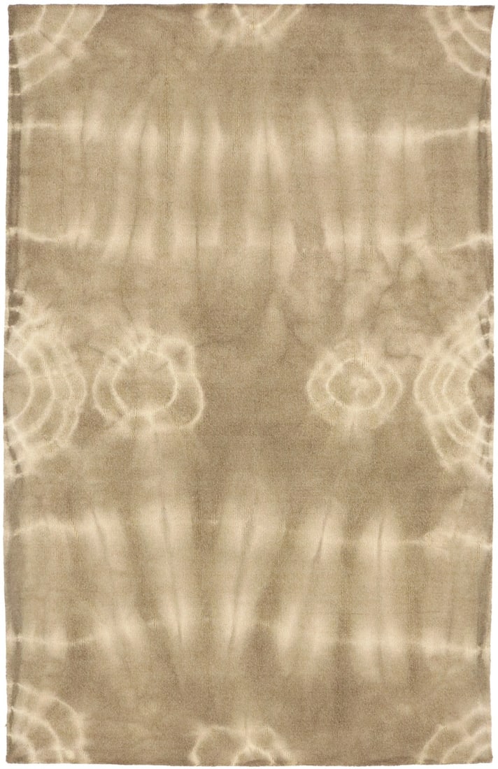 Modern Hand-Tufted Brown Tie-Dye Design Rug 5x8 ft Contemporary Carpet: Modern Hand-Tufted Brown Tie-Dye Design Rug 5x8 ft Contemporary Carpet This modern hand-tufted area rug features a brown tie-dye design, measuring 5x8 ft, made from wool, and is allergy-friendly with