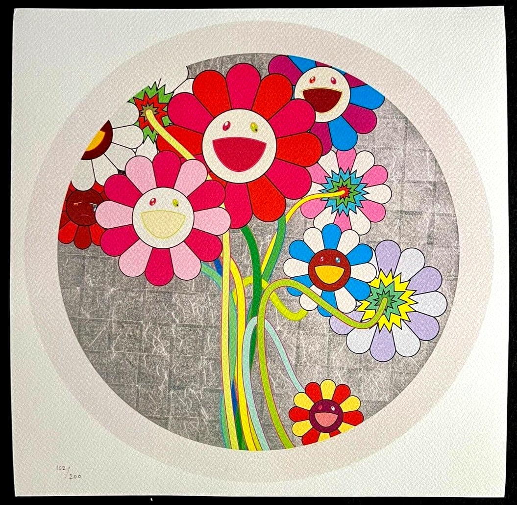 Limited Takashi Murakami Lithograph COA Numbered In Pencil: Limited Takashi Murakami Lithograph COA Numbered In Pencil Limited Takashi Murakami lithograph titled "Warhol/Silver" was printed in 2013 in Japan, consisting of 200 hand-numbered copies. Item Specifi