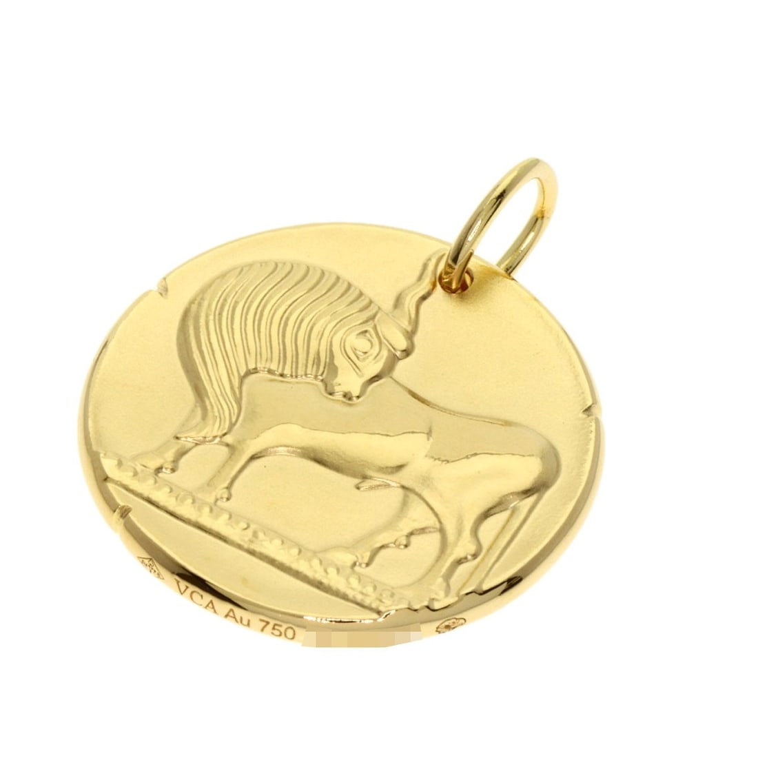 Van Cleef & Arpels K18 Yellow Gold Zodiac Medal Tauri Taurus Pendant: Van Cleef & Arpels K18 Yellow Gold Zodiac Medal Tauri Taurus Pendant Van Cleef & Arpels Zodiac Medal Tauri Taurus Pendant made of K18 yellow gold, with no main stone, made in France. Item Specifics: B