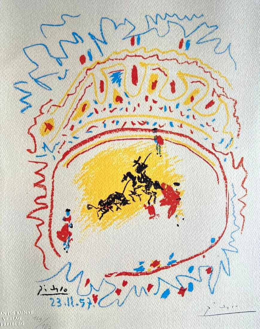 Pablo Picasso Lithograph 'Corrida' Signed Numbered with COA in Pencil (1 of 12)