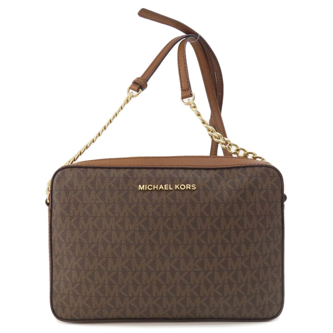 Michael Kors MK Signature PVC Shoulder Bag: Michael Kors MK Signature PVC Shoulder Bag Michael Kors MK Signature shoulder bag made of PVC in brown, designed as a shoulder bag. Item Specifics: Brand: Michael Kors Style: Shoulder Bag Exterior Mat