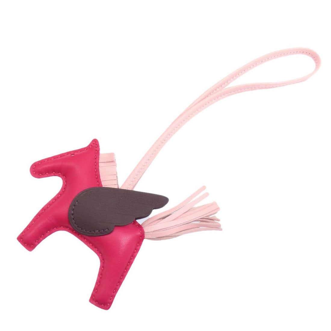 HERMES PM Rodeo Charm Key Ring Anyo Miro: HERMES PM Rodeo Charm Key Ring Anyo Miro HERMES PM Rodeo Charm Key Ring in Anyo Miro features a pink and brown color scheme and is made in France. Item Specifics: Brand: HERMES Style: key ring