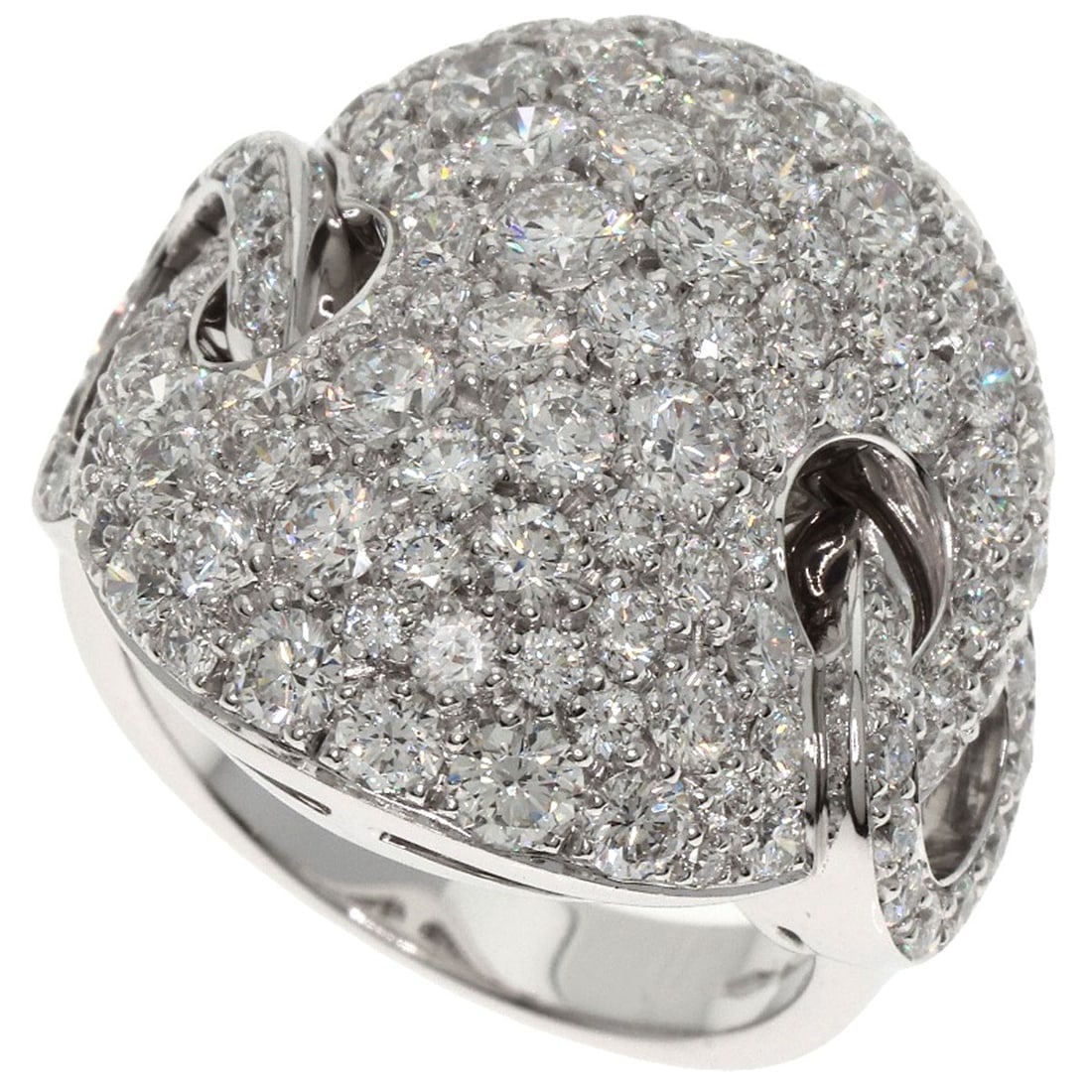 BVLGARI K18 White Gold Diamond Ring: BVLGARI K18 White Gold Diamond Ring BVLGARI K18 White Gold Diamond Ring, sized 6 (US), features a diamond and is crafted from K18 white gold, originating from Italy. Item Specifics: Brand: BVLGARI