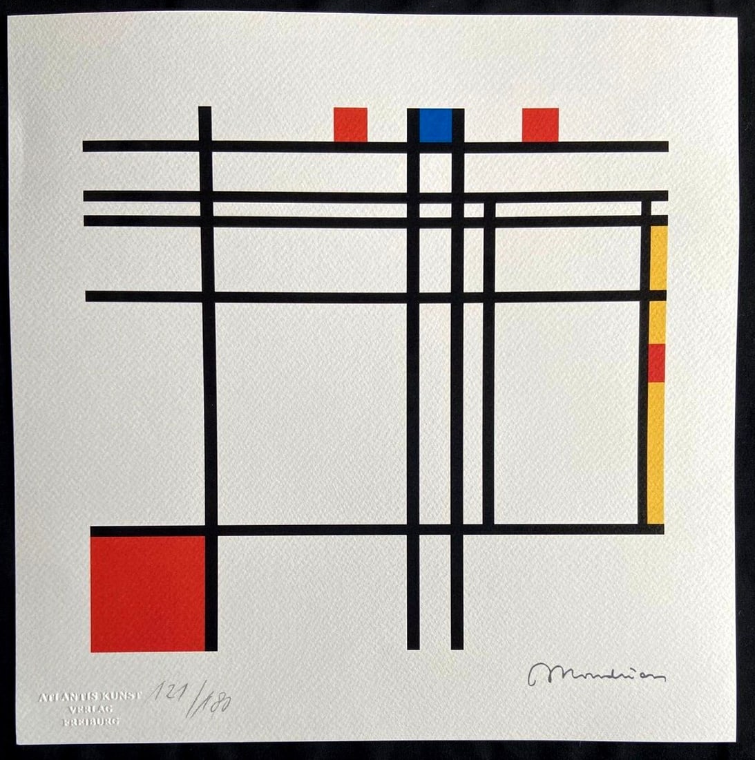Piet Mondrian Lithograph 1978, 180ex. Certified Original Numbered COA (1 of 9)