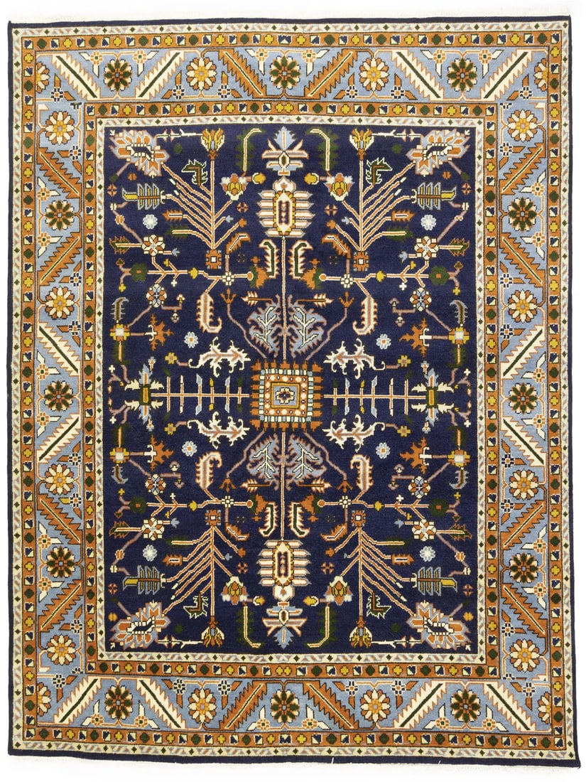 Handmade Floral Oriental Rug 9x12 ft Boho Farmhouse Living Room Carpet (1 of 19)