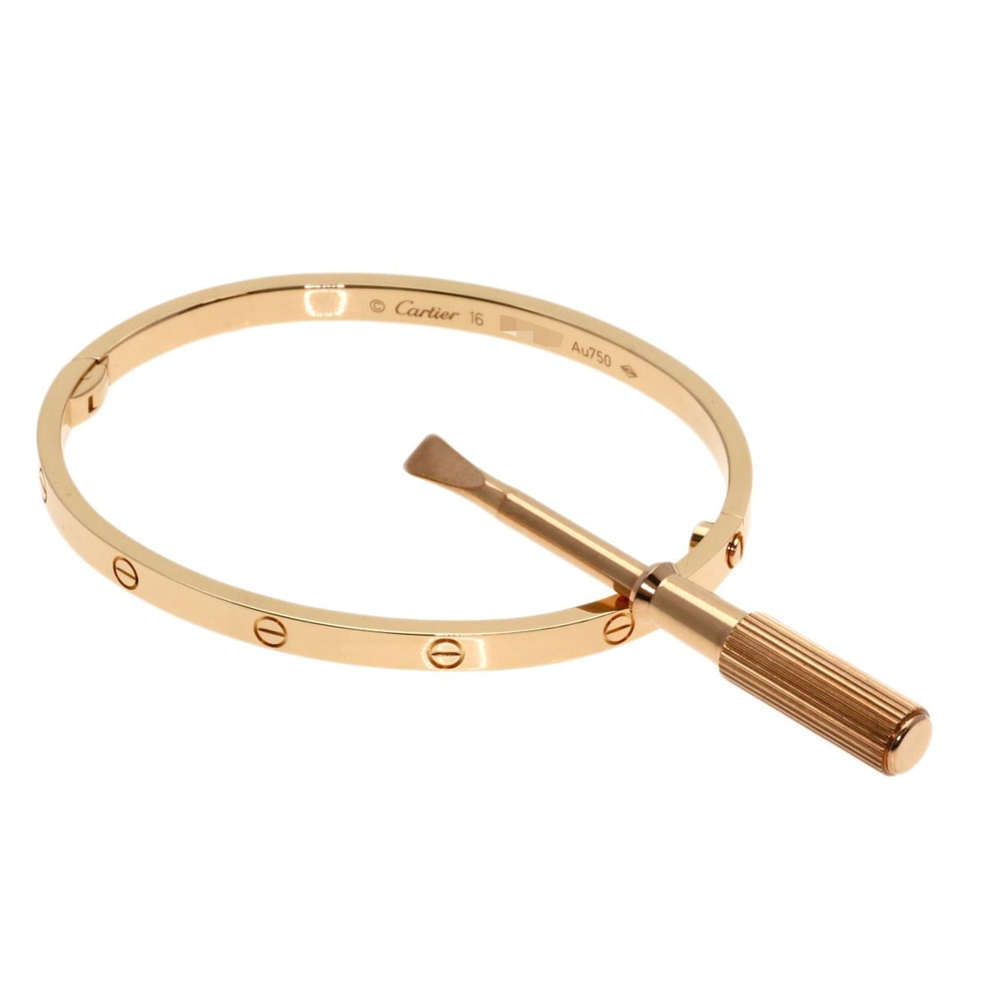 CARTIER LOVE Bracelet Small Model K18 Pink Gold #16 with Driver: CARTIER LOVE Bracelet Small Model K18 Pink Gold #16 with Driver Cartier Love Bracelet Small Model in K18 pink gold, purposed as a bracelet, made in France. Item Specifics: Brand: CARTIER Style: Bracel