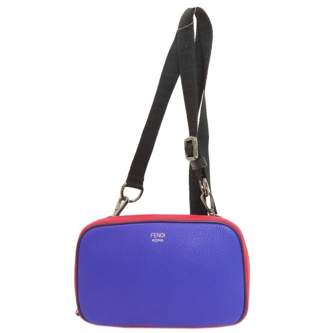 FENDI Leather Shoulder Bag: FENDI Leather Shoulder Bag FENDI Leather Shoulder Bag in a blue and red color combination, crafted from leather and made in Italy. Item Specifics: Brand: FENDI Style: Shoulder Bag Exterior Material: L