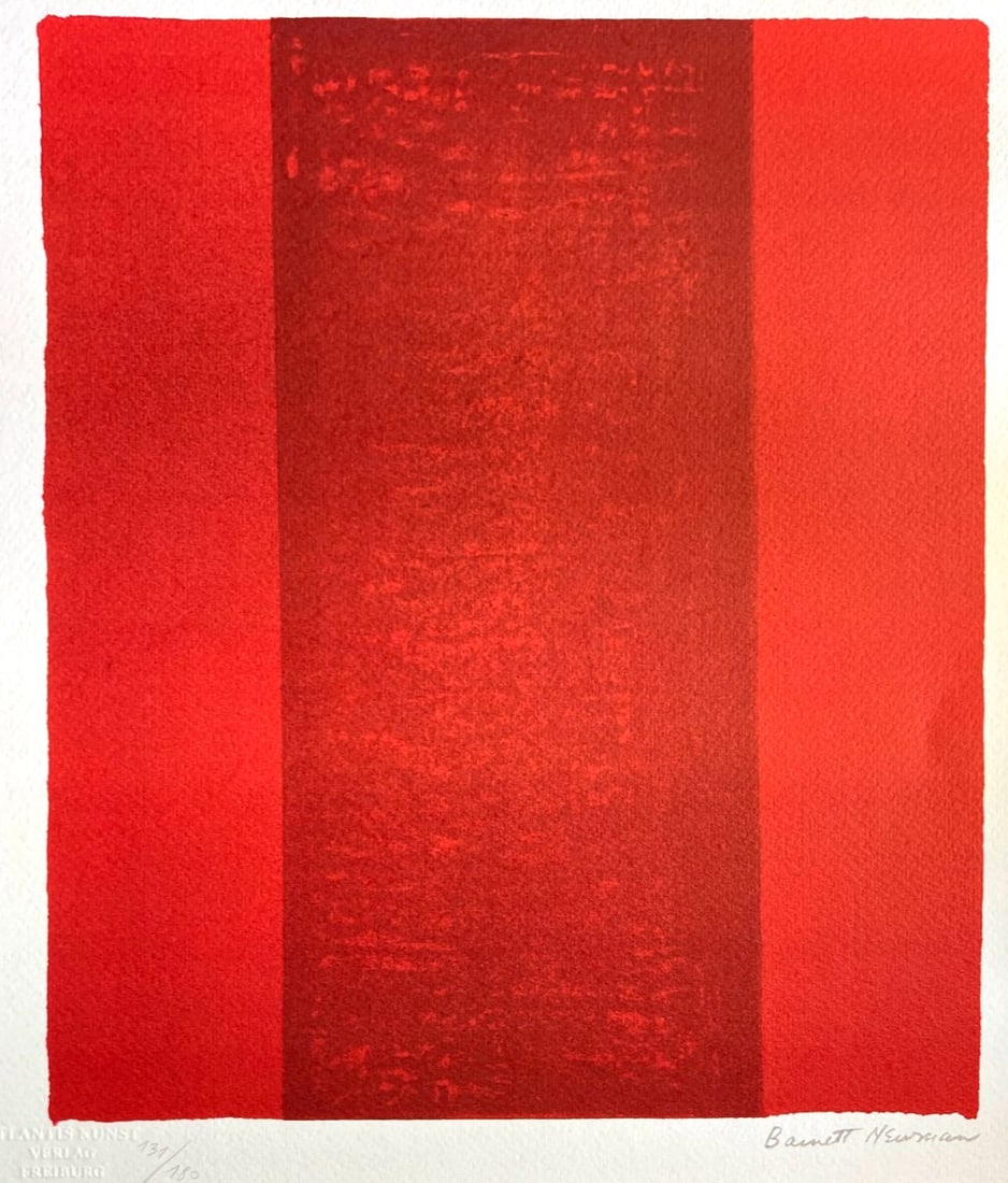 Barnett Newman Lithograph Signed COA Pen Numbered Pencil (1 of 10)