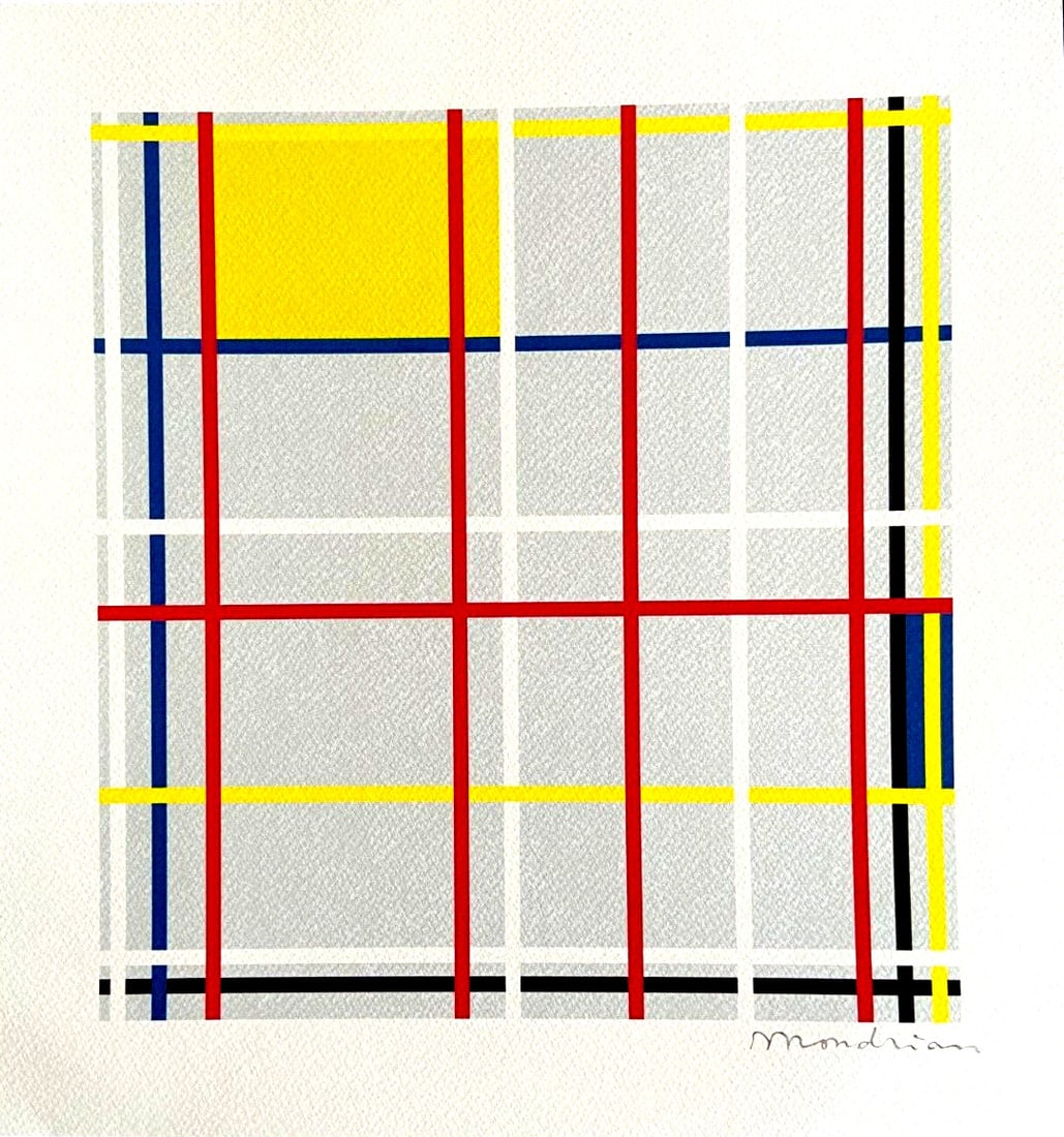Signed Piet Mondrian Lithograph COA Numbered Op - Josef Albers (1 of 6)