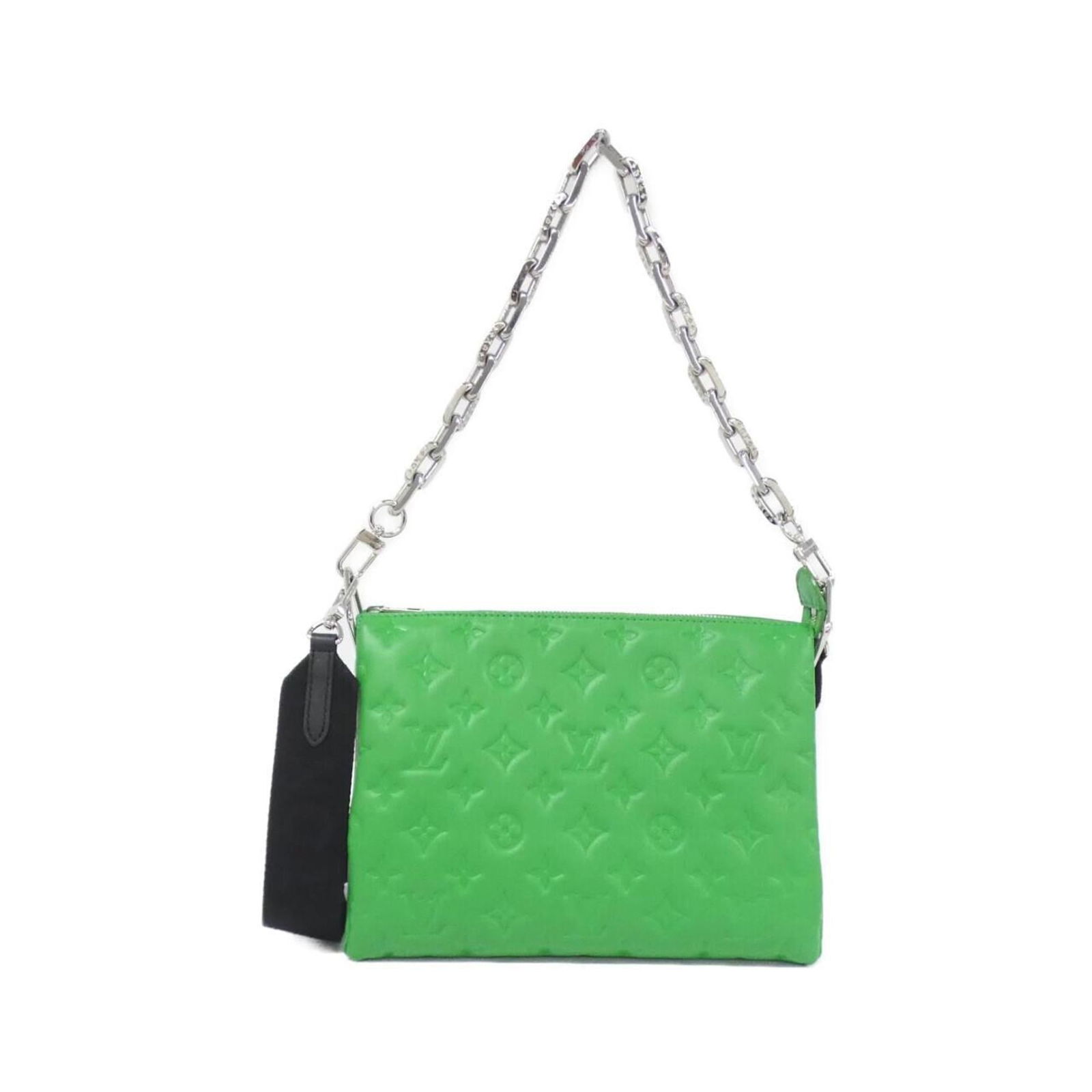 Louis Vuitton Leather Handbag: Louis Vuitton Leather Handbag Louis Vuitton Leather Handbag in green leather, sized 20cm x 27cm x 12cm, for women, in very good used condition with minor traces of usage. Item Specifics: Brand: