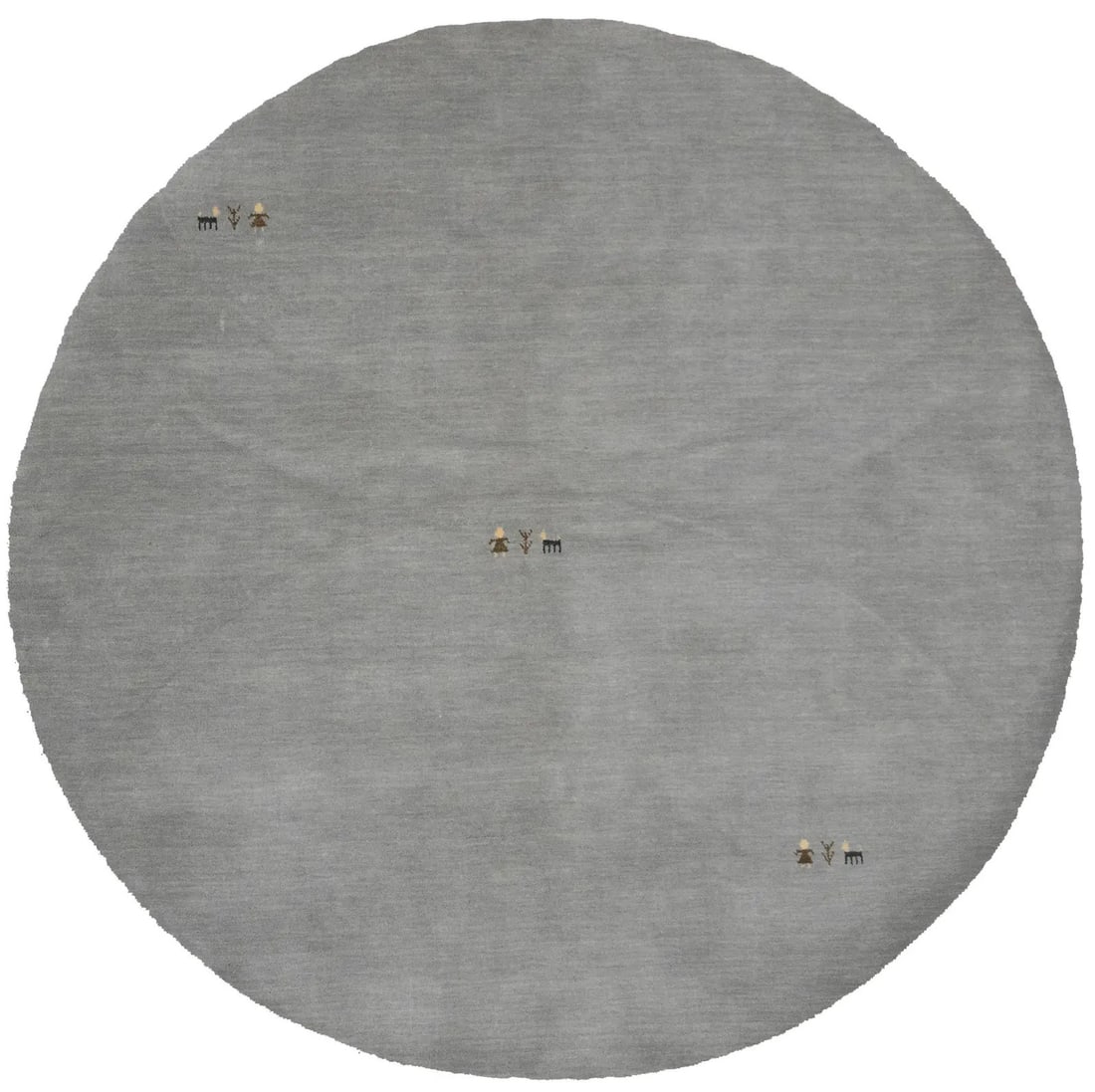 Gray Tribal Design Modern Gabbeh Round Rug 6X6 Kids' Room Carpet (1 of 11)