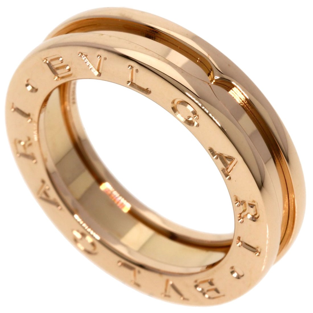 BVLGARI B.zero1 XS #48 Ring K18 Pink Gold: BVLGARI B.zero1 XS #48 Ring K18 Pink Gold BVLGARI B.zero1 XS ring in K18 pink gold, size 4.5 US, featuring a gold exterior without stones, made in Italy. Item Specifics: Brand: BVLGARI Style: Ring